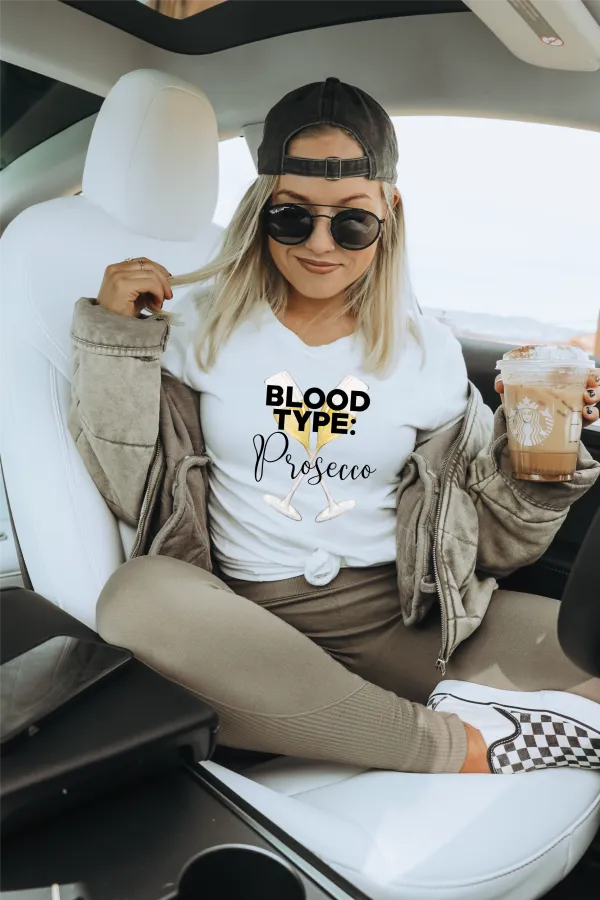 Dámske tričko BLOOD TYPE: PROSECCO