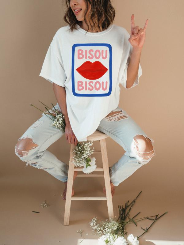 Dámske biele tričko BISOU BISOU