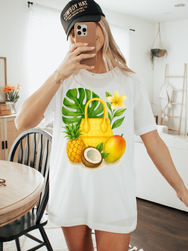 Dámske biele tričko EXOTIC YELLOW