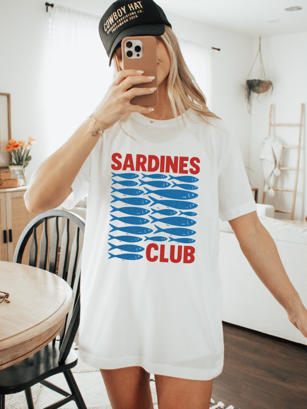 Dámske biele tričko SARDINES CLUB