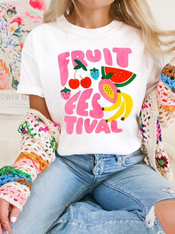 Dámske biele tričko FRUIT FESTIVAL